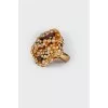 Silver and textile ring