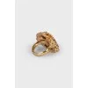 Silver and textile ring
