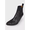 Leather black cossacks