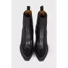 Leather black cossacks
