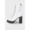 White heeled boots