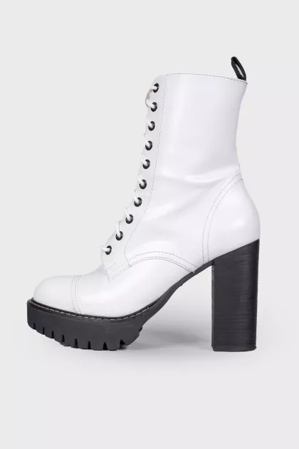 White heeled boots