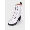 White heeled boots