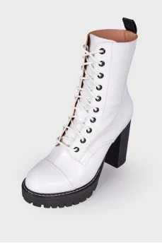 White heeled boots