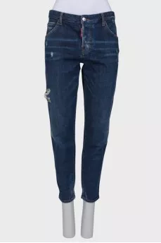 Light blue distressed jeans