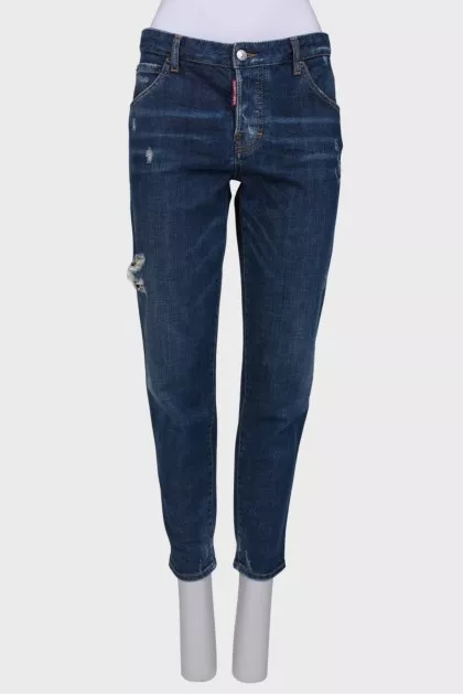 Light blue distressed jeans