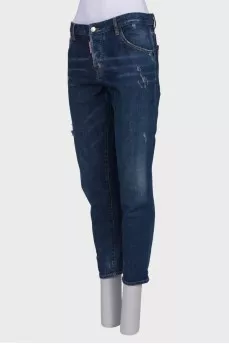 Light blue distressed jeans