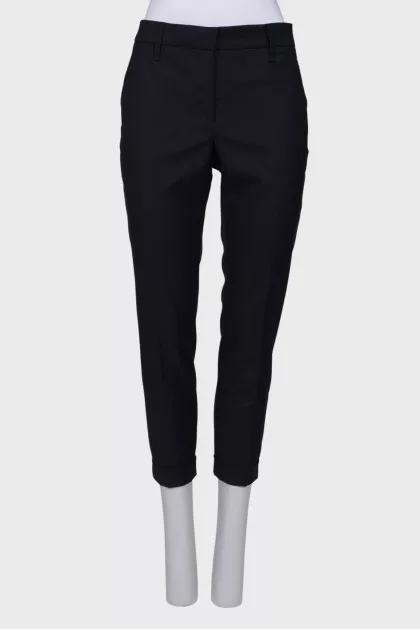 Wool navy trousers