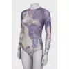 Printed translucent bodysuit