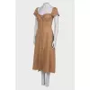 Linen light brown sundress