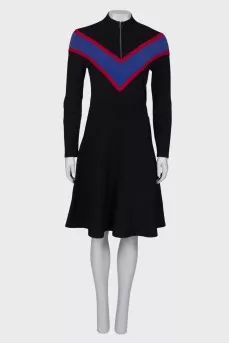 Black dress with a zipper at the collar
