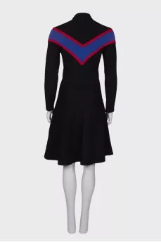 Black dress with a zipper at the collar