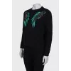 Black jumper with embroidery