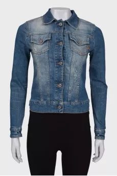 Denim jacket with wash effect 