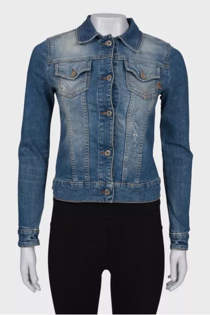 Denim jacket with wash effect 