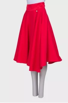 Red pleated skirt