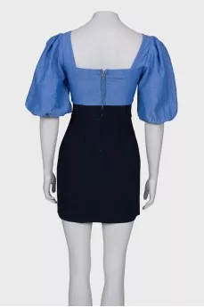 Mini dress with puffed sleeves