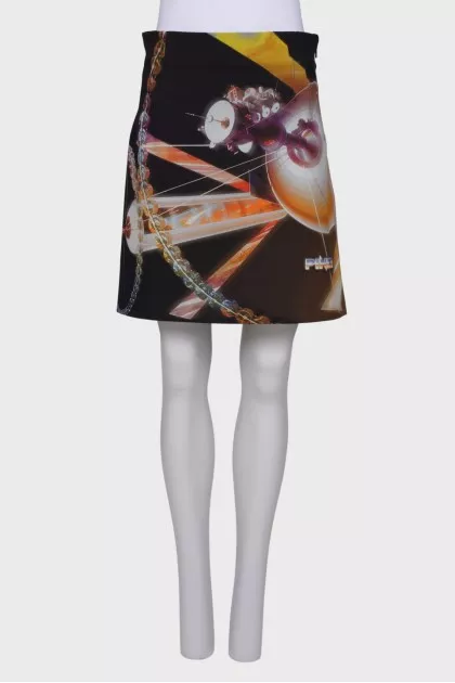Black print skirt