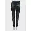 Green trousers with lurex