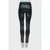 Green trousers with lurex