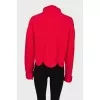 Red sweater with dropped sleeves