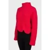 Red sweater with dropped sleeves
