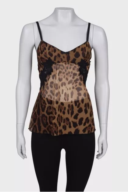Pajama leopard top
