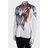 White blouse with print