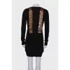 Dress with leopard ribbon