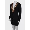 Dress with leopard ribbon