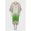 Silk dress with side slits