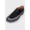 Leather derbies with gray insert