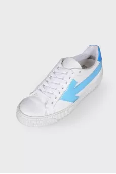 Leather sneakers with colored inserts