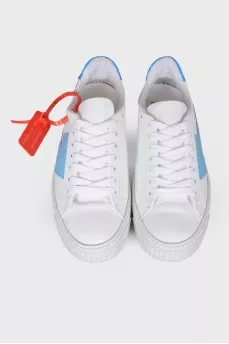 Leather sneakers with colored inserts