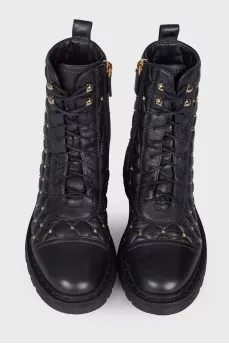 Rockstud Spike Leather Boots