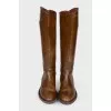 Leather boots with back zipper 