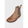 Brown leather ankle boots