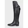 Leather boots with detachable topcap