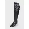 Leather boots with detachable topcap