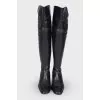 Leather boots with detachable topcap