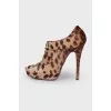 Leopard pony ankle boots