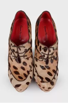 Leopard pony ankle boots