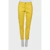 Yellow jeans with side zipper