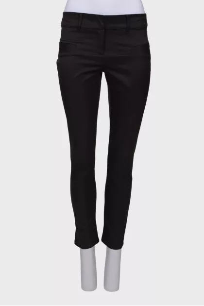 Black straight fit trousers