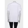 Blouse with a transparent insert on the chest