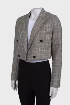 Checked cropped jacket