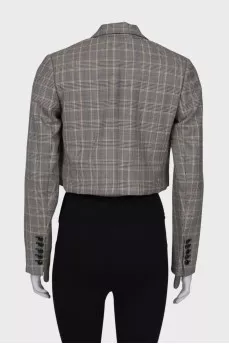 Checked cropped jacket