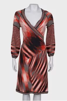Wool dress with cutout