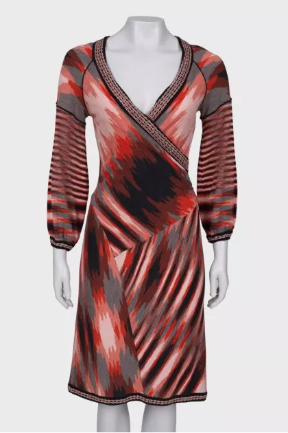 Wool dress with cutout
