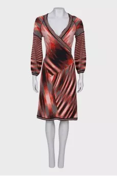 Wool dress with cutout